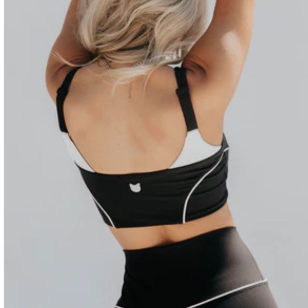 Kittenish Black & White Sports Bra sizes XS